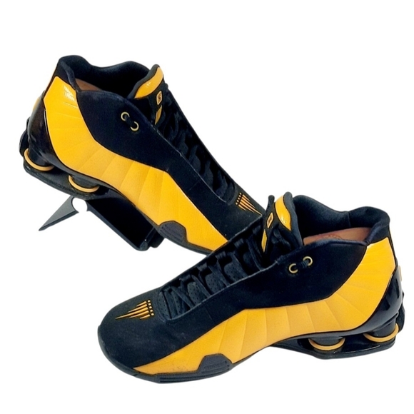 2019 Nike Shox BB4 Black/ University Gold AT7843-002 Training Shoes Size 7.5 - Picture 2 of 5